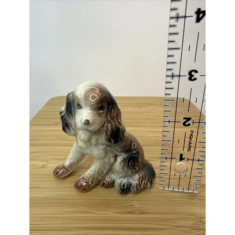 VTG 50s MCM Japan Cocker Spaniel‎ Figurine Brown & White Porcelain Collectible